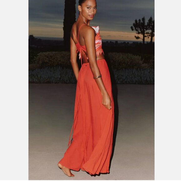 Anthropologie Maaji Boho Sunrise Owen Midi Dress Coral 1X NWT Plus Size 242$ - Picture 3 of 6